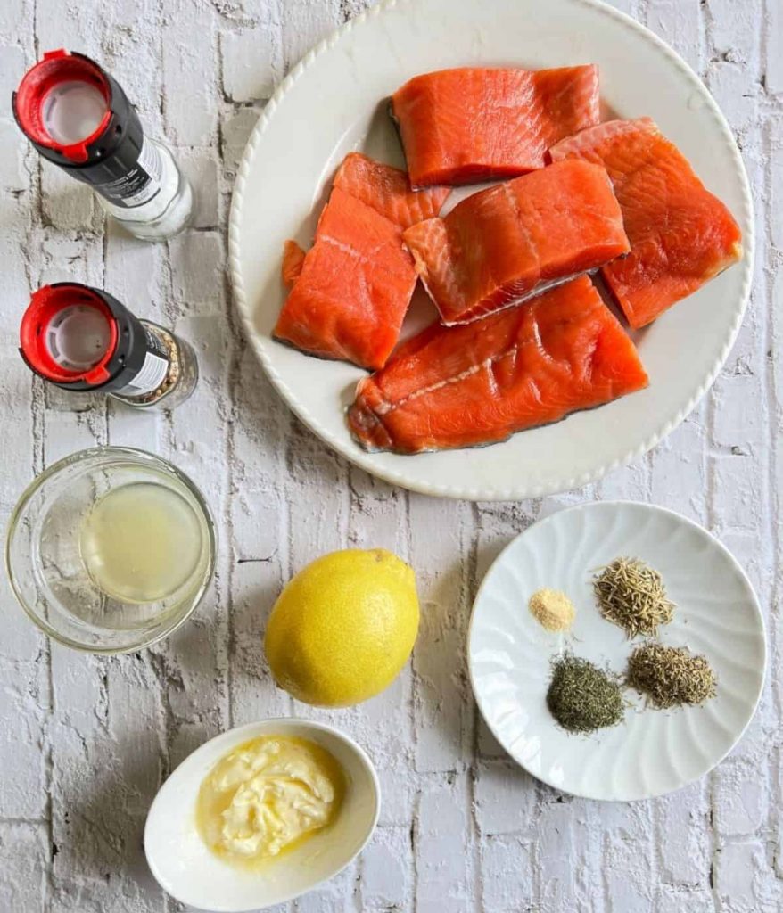 Salmon Ingredients for baked salmon