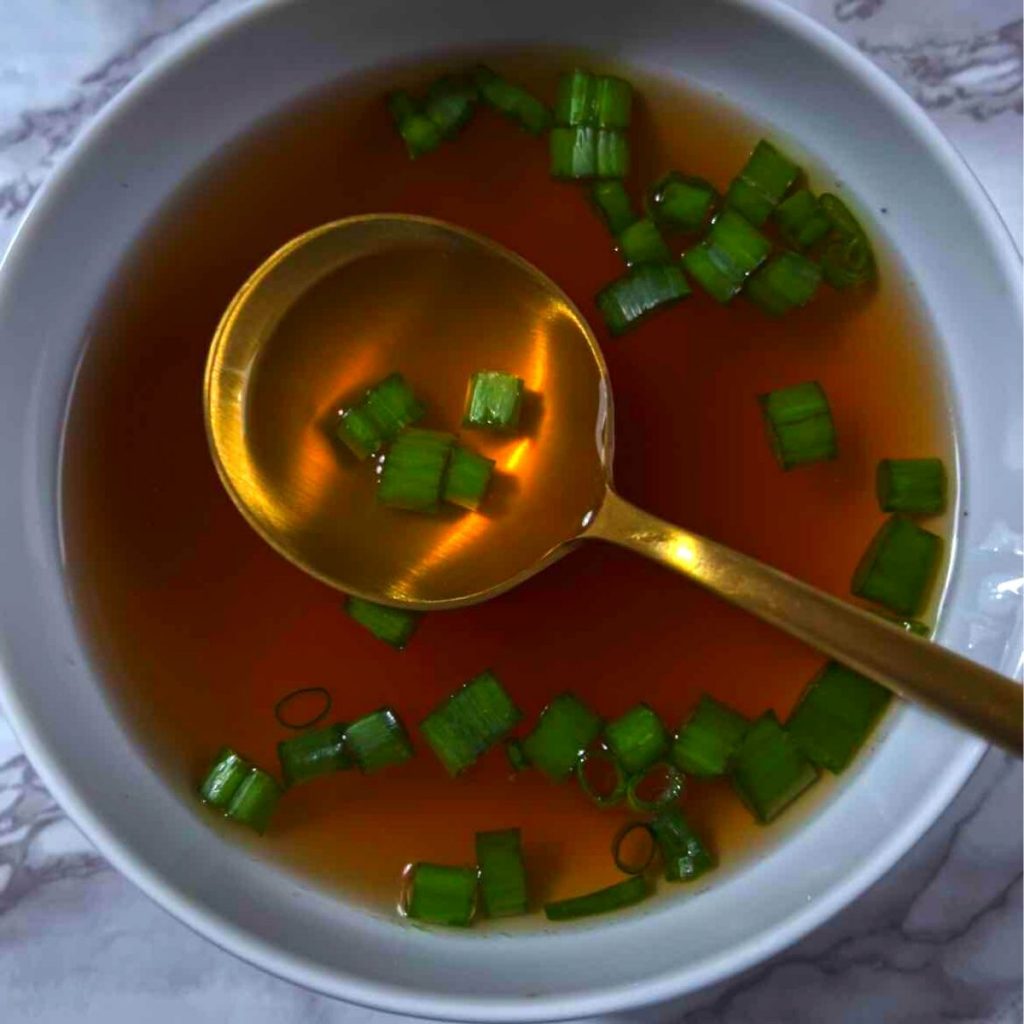 Bowl of comforting bone broth soup
