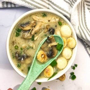 A Bowl of Creamy Turkey Mushroom Soup