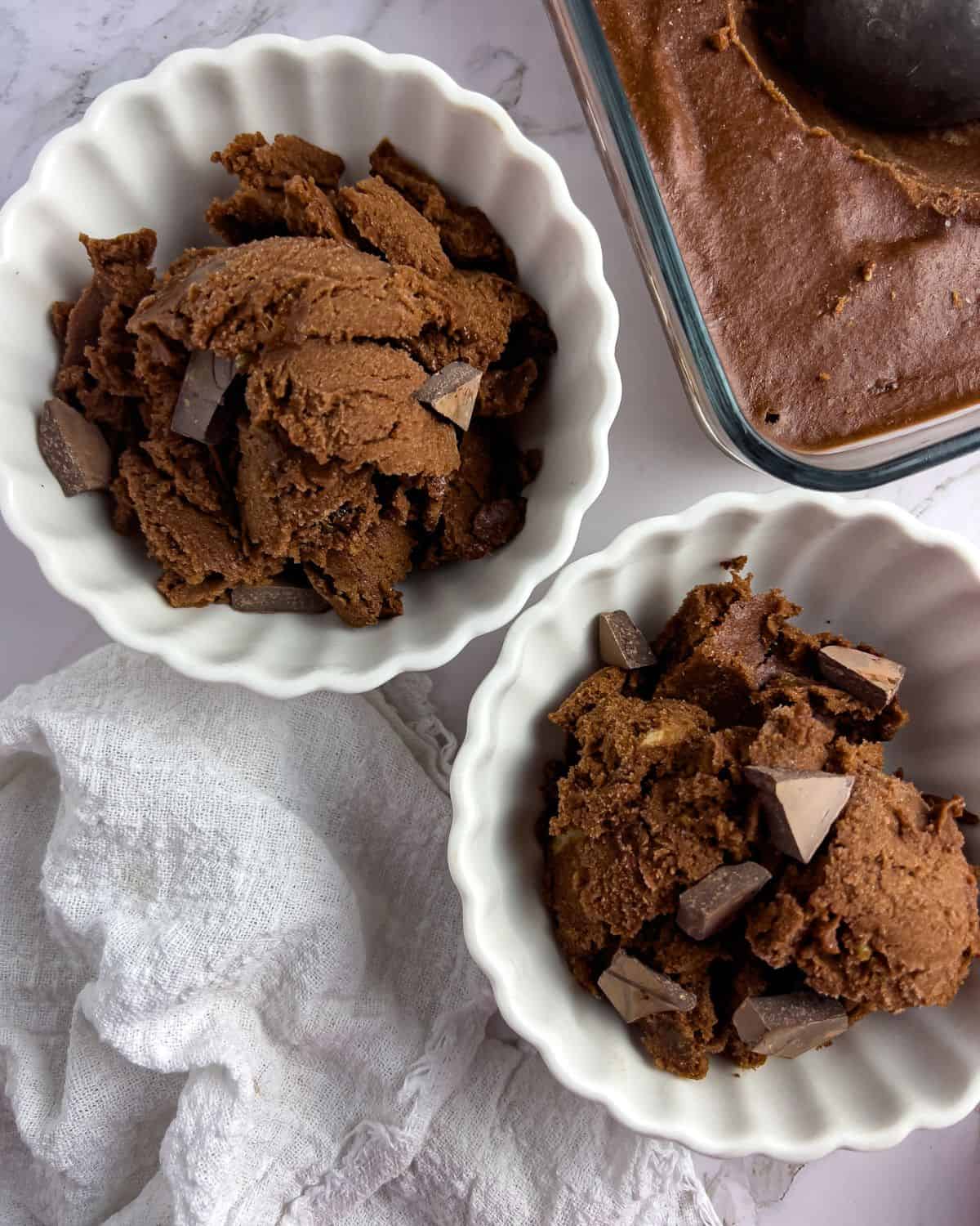 Banana ice cream in a bowl.
