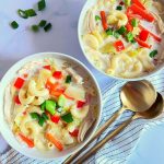 Chicken Macaroni Soup in Bowls