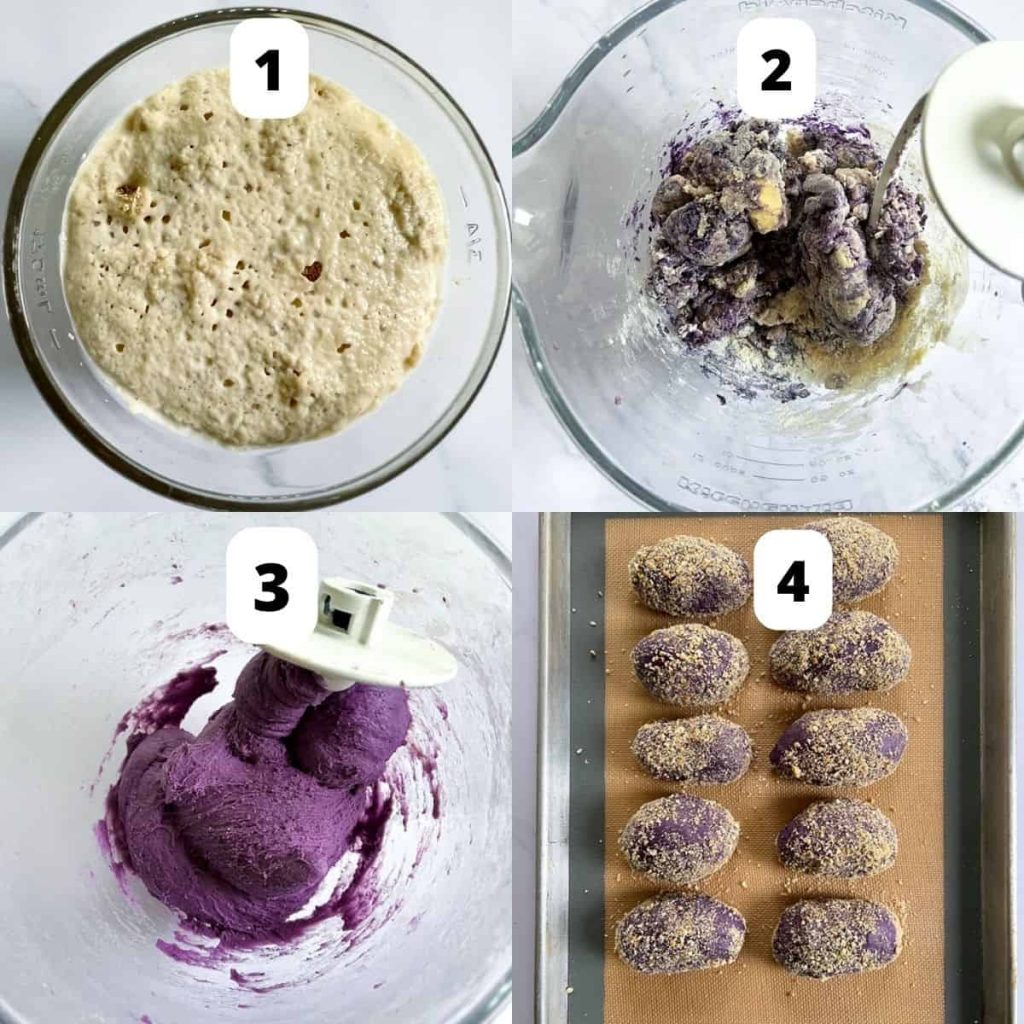 Step by step procedure on how to make ube pandesal