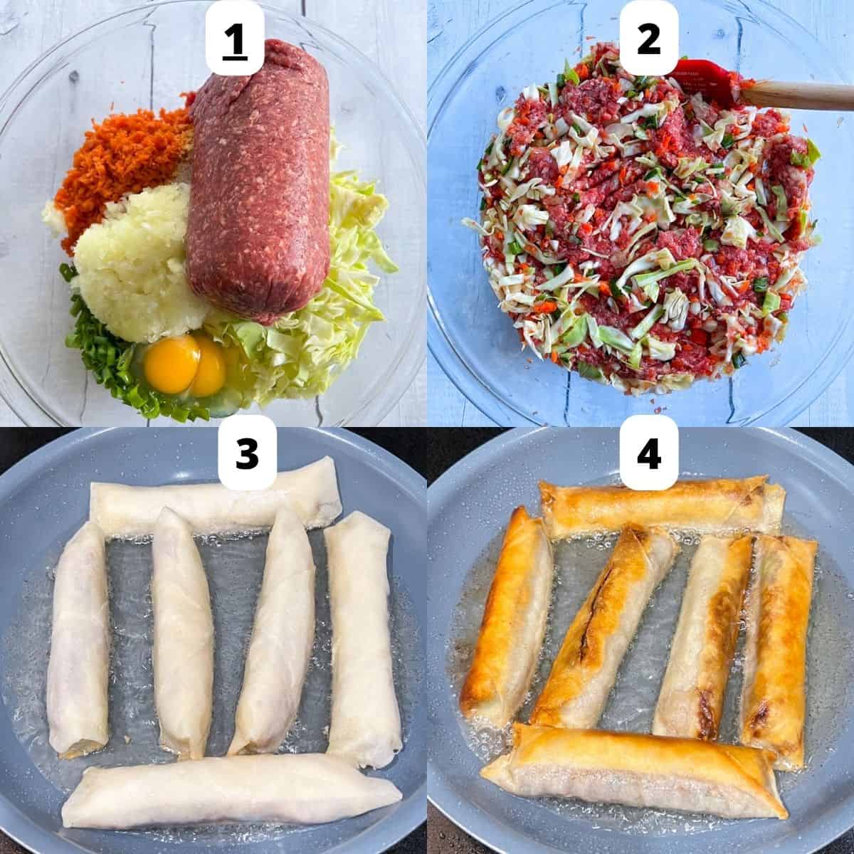 Instructions on how to make lumpia.