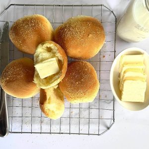 Pandesal with butter on top