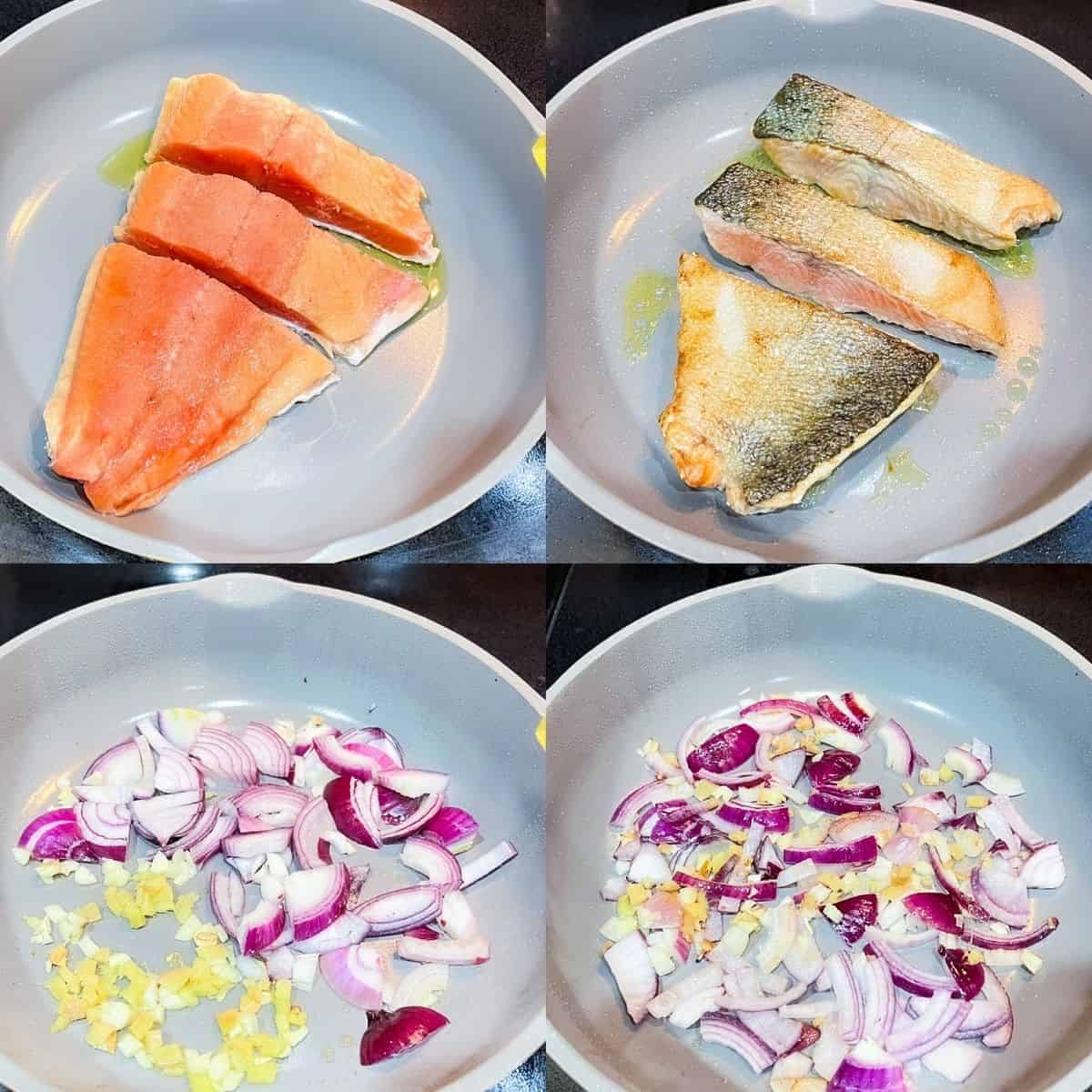 Step by step instructions how to cook salmon indian curry.