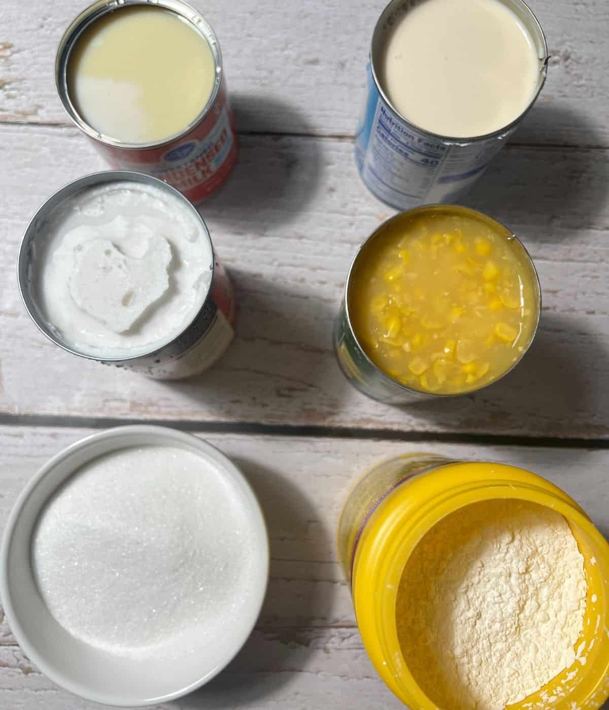 Ingedients for maja blanca.