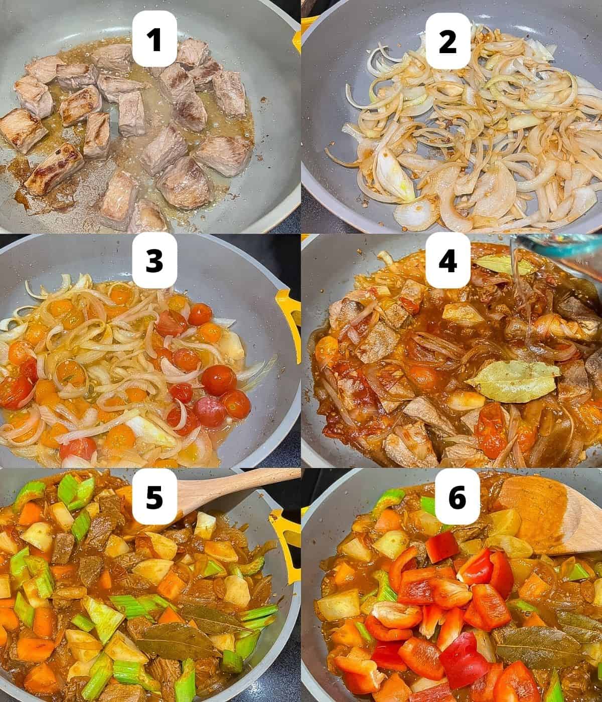 Instructions on how to cook beef mechado.