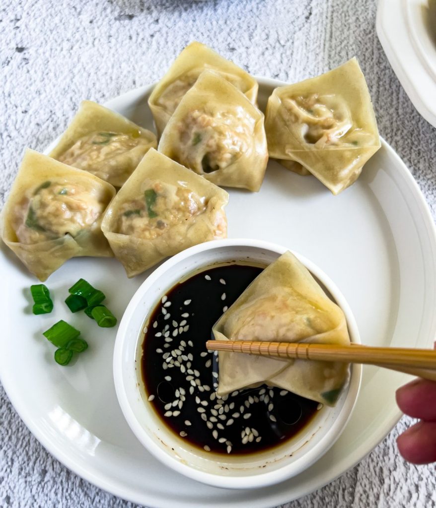 Finish dish of vegan dumplings