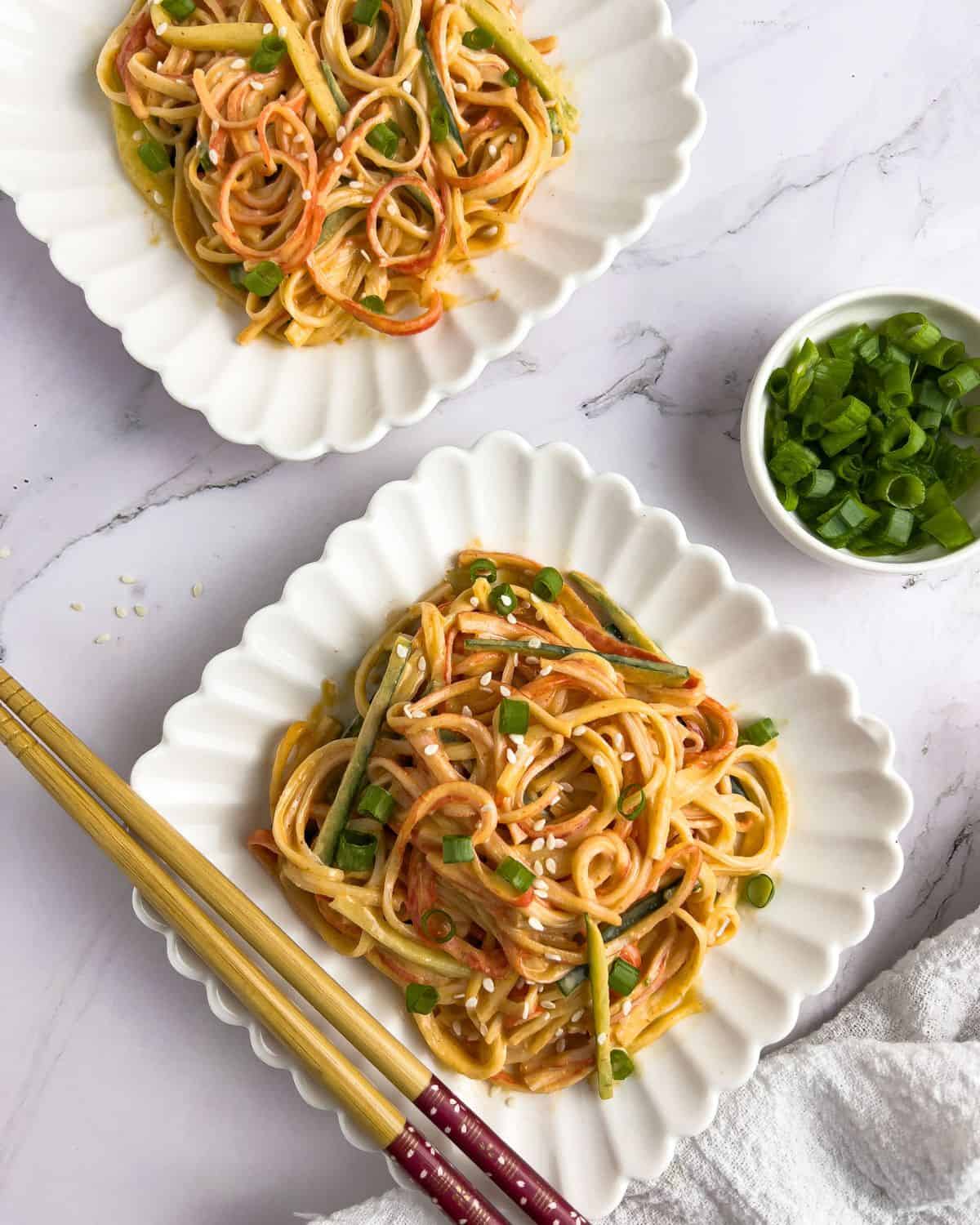 Finish dish of spicy kani salad.