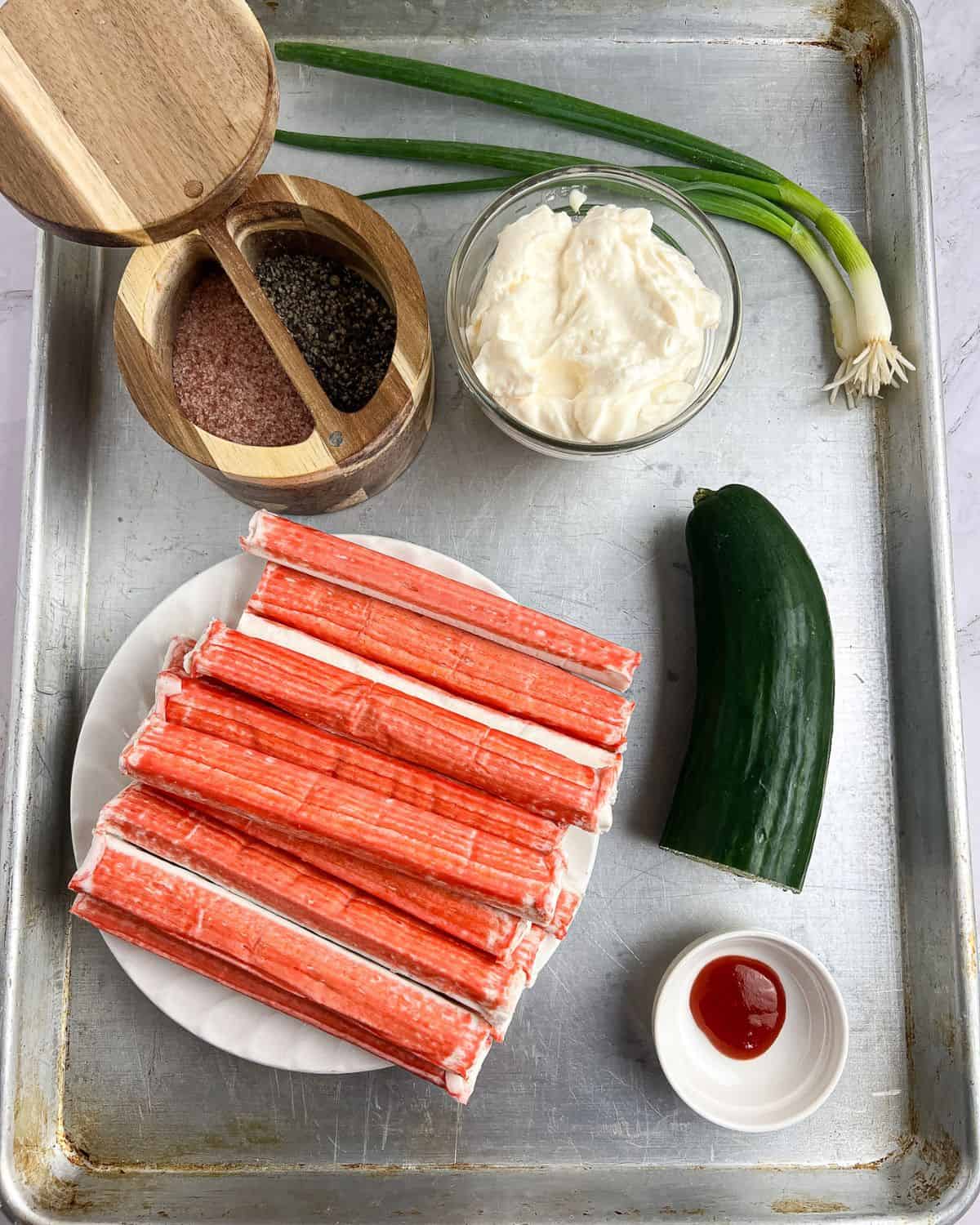 Ingredients for spicy kani salad