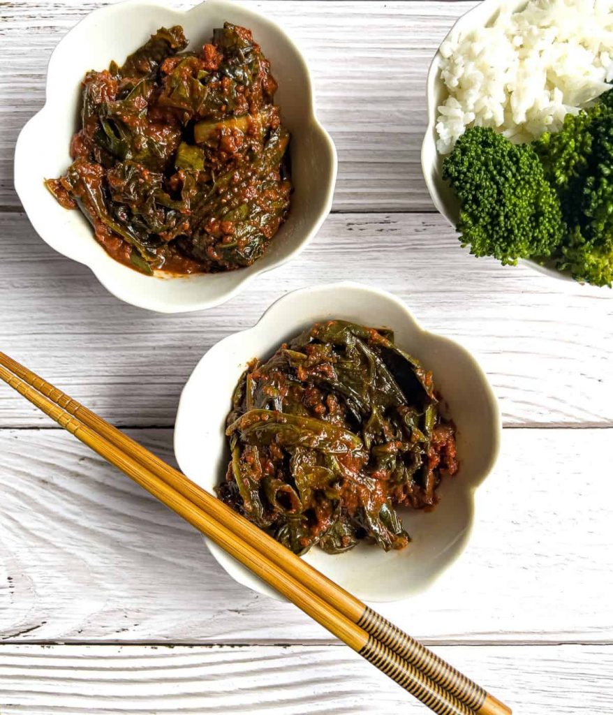 Finish dish of a kimchi recipe.