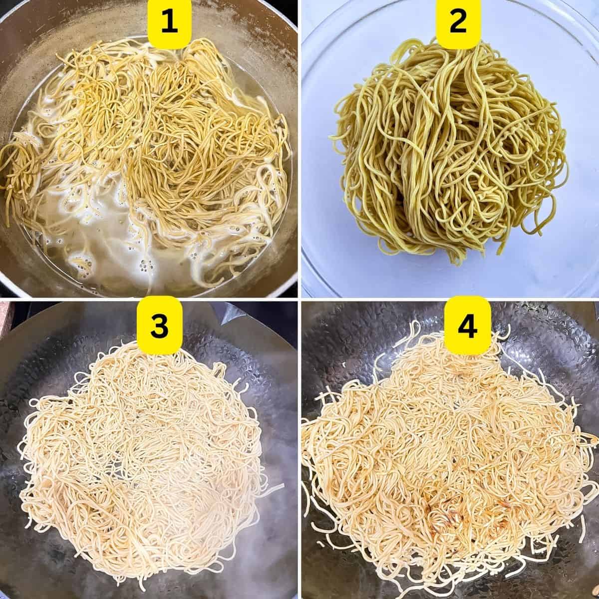 Step by step process on how to cook egg noodles.