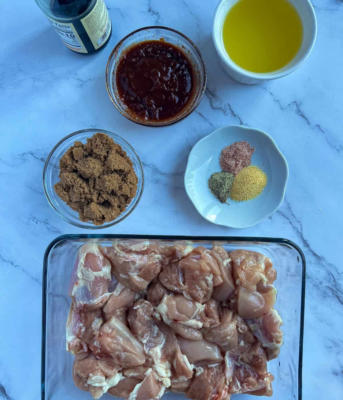 Ingredients for chicken tocino.