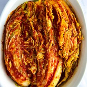Finish dish of Korean kimchi.