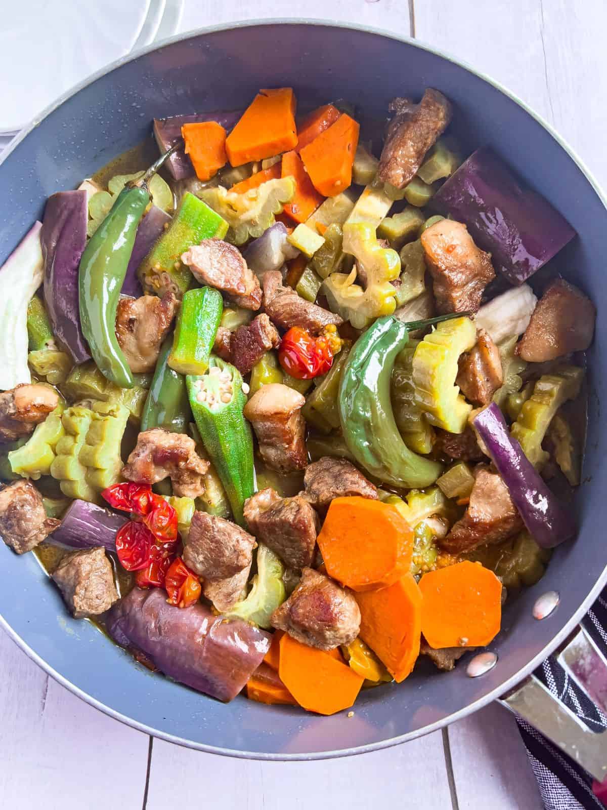 Finish dish of pakbet ilokano.