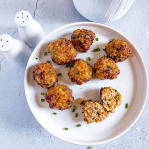 Finish dish of chicken meatballs in the air fryer.